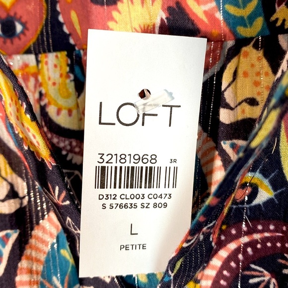 Loft Paisley Shimmer Mystical Creatures Print Top - Multicolor size LP - Picture 5 of 12